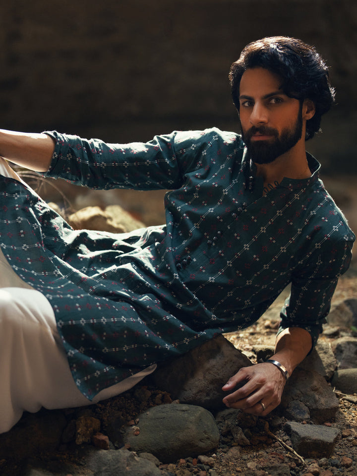 Cotton Green Kurta - Almirah