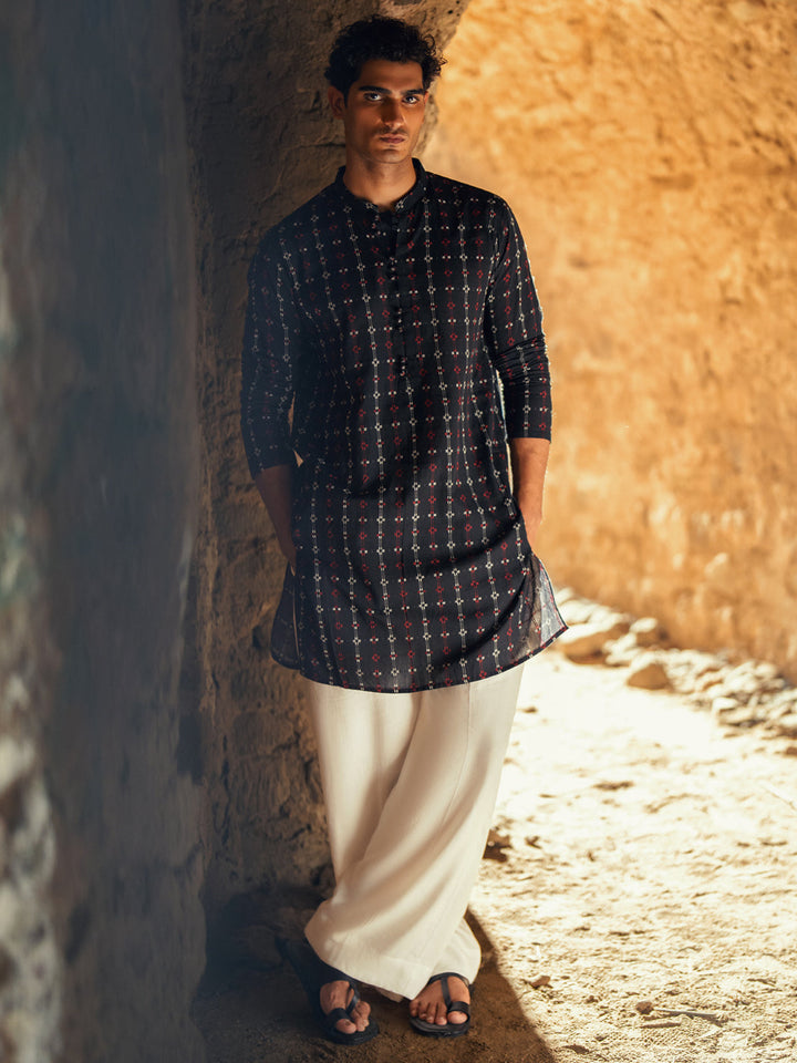 Cotton Black Kurta - Almirah