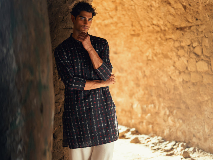 Cotton Black Kurta - Almirah