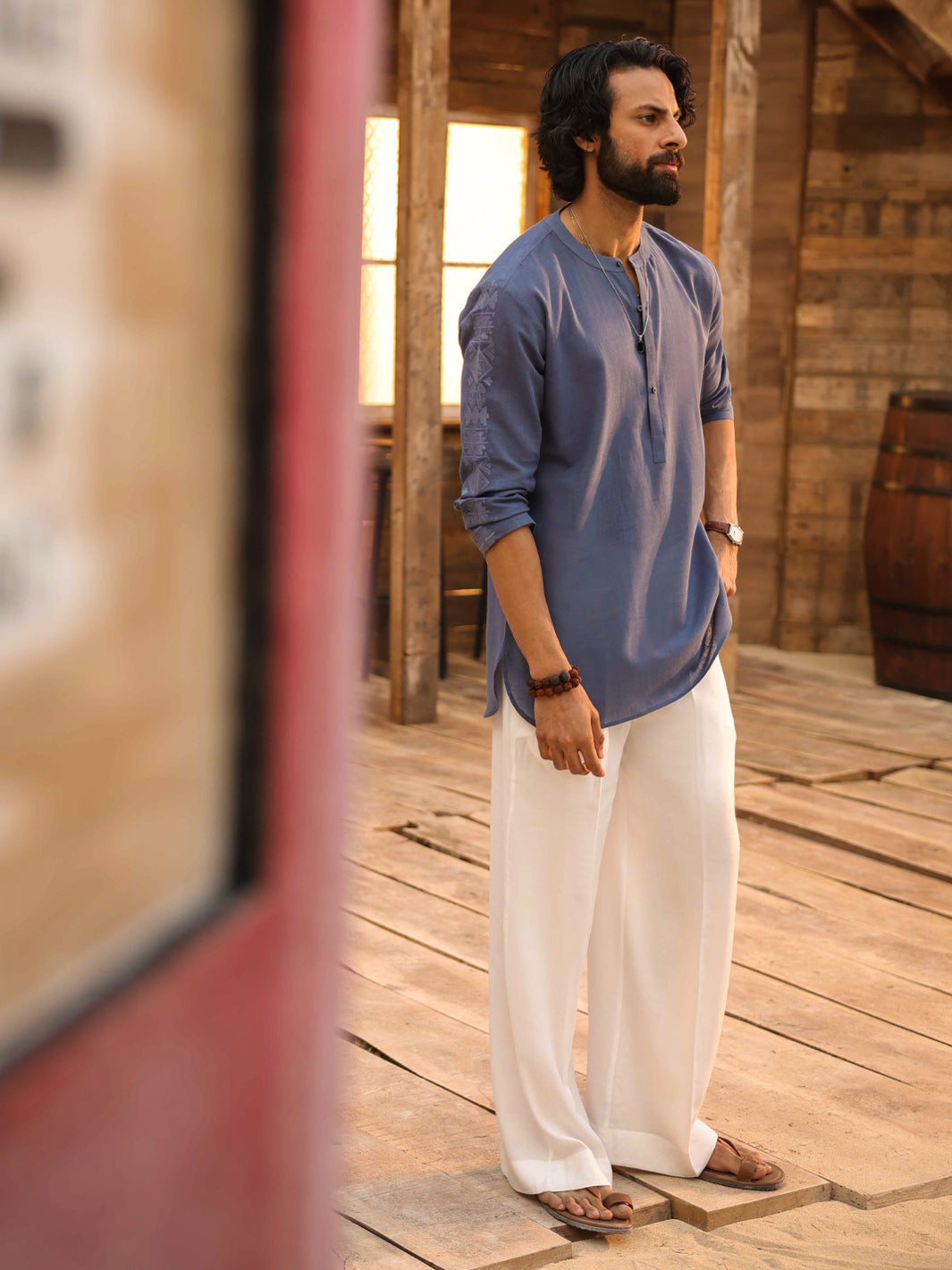 Cotton Dark Blue Kurta - Almirah