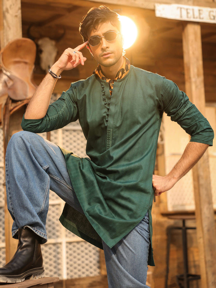 Cotton Green Kurta - Almirah