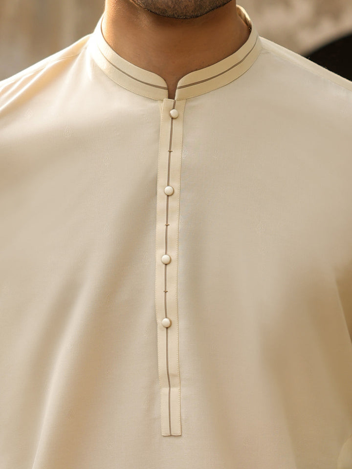 Polyester Cream Kurta - Almirah