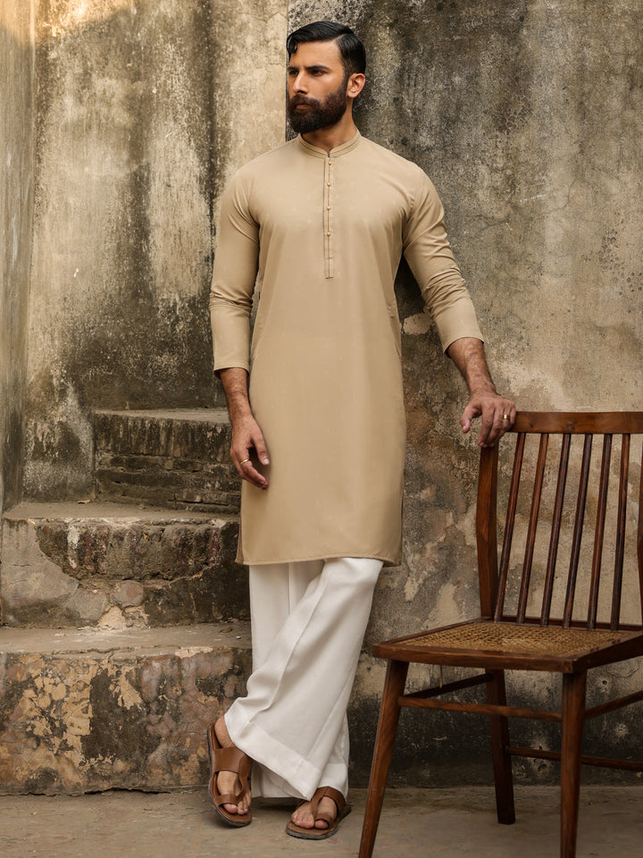 Polyester Fawn Kurta - Almirah