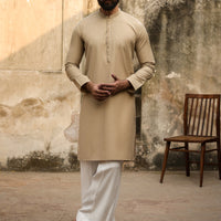Polyester Fawn Kurta - Almirah