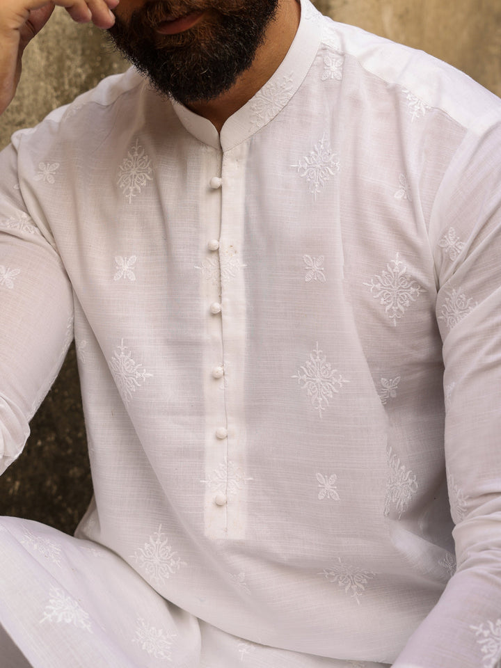 Cotton White Kurta - Almirah