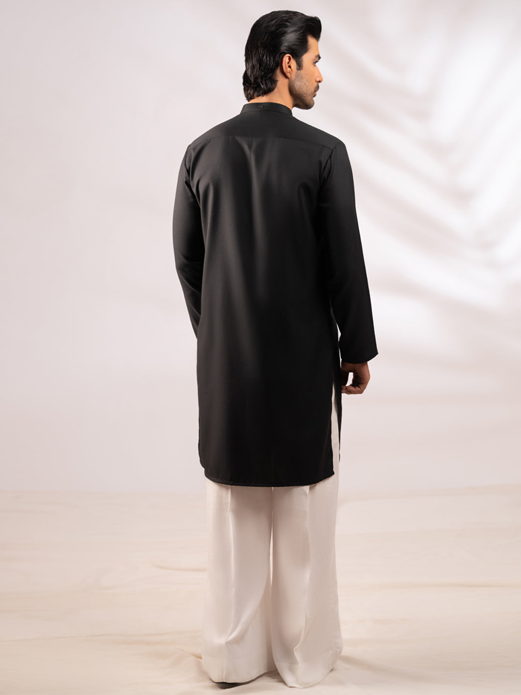 Blended Black Kurta - Almirah