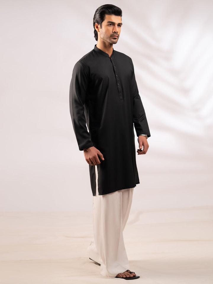 Blended Black Kurta - Almirah