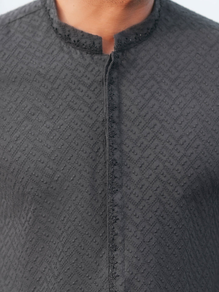 Cotton Black Kurta - Almirah