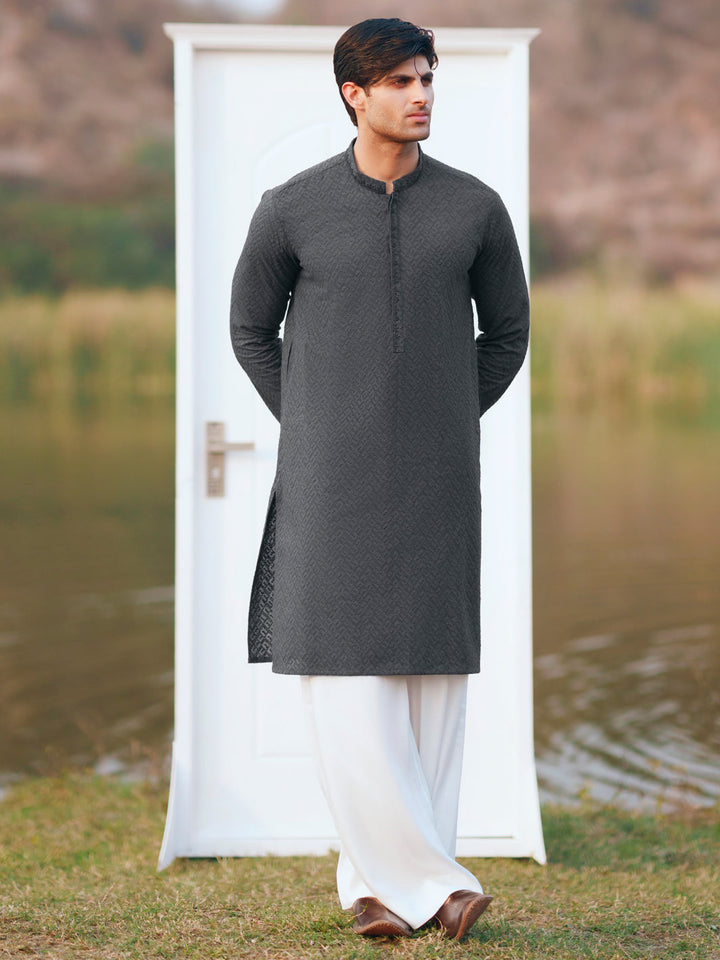 Cotton Black Kurta - Almirah