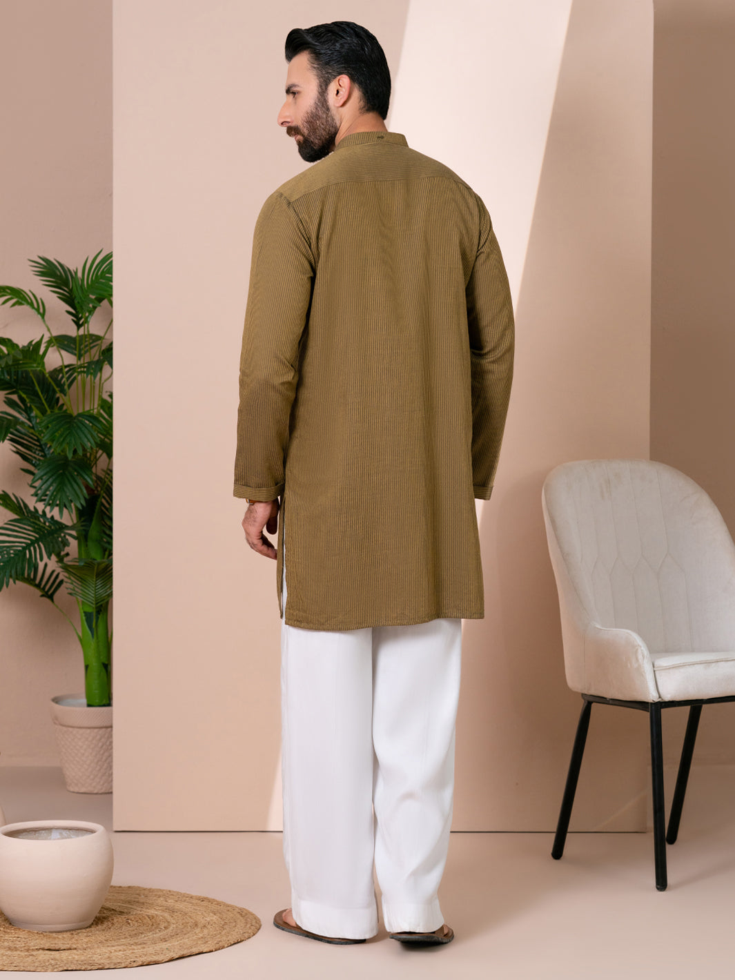 Cotton Mustard Kurta - Almirah