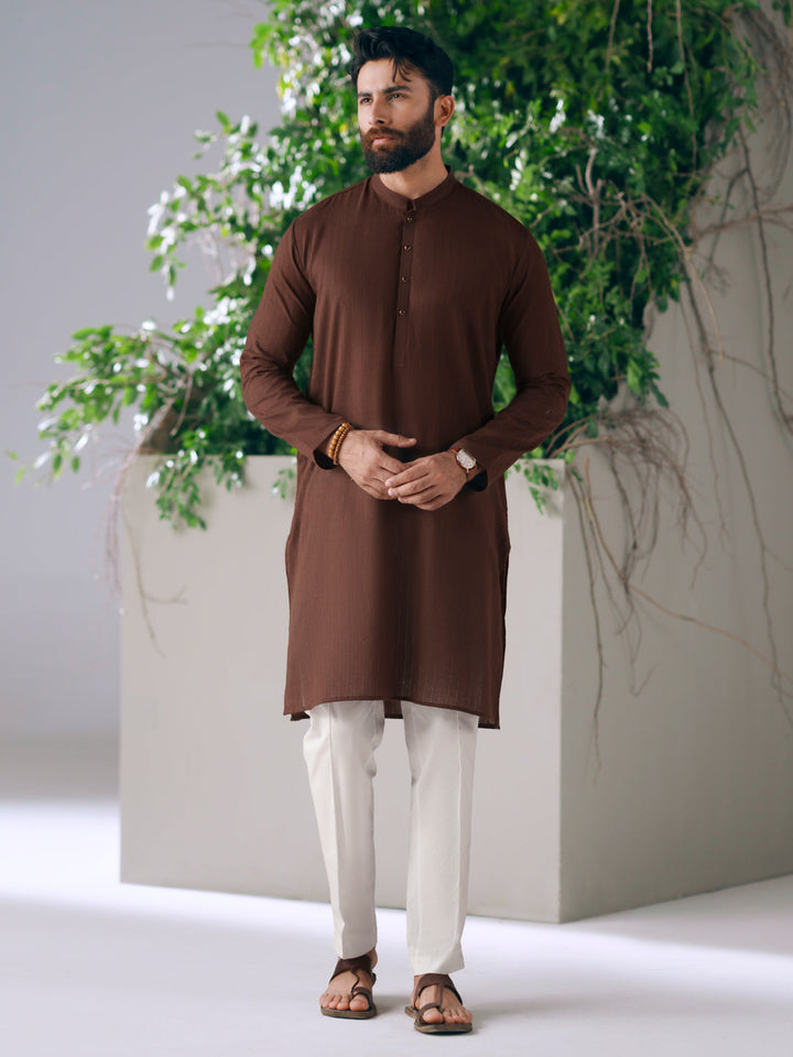 Cotton Brown Kurta - Almirah