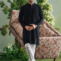 Cotton Black Kurta - Almirah