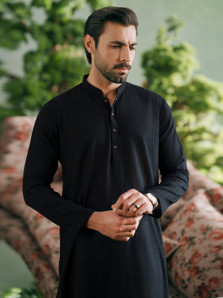 Cotton Black Kurta - Almirah