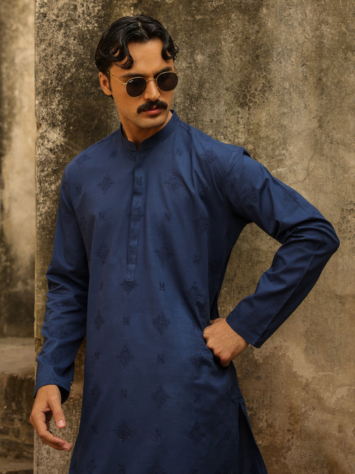 Cotton Blue Kurta - Almirah