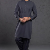 Blended Grey Kurta Trouser - Almirah