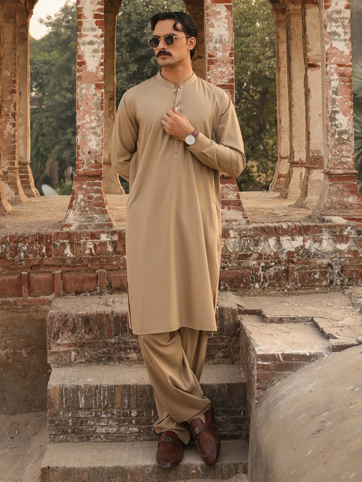 Blended Sand Brown Shalwar Kameez - Almirah