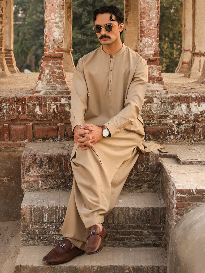 Blended Sand Brown Shalwar Kameez - Almirah