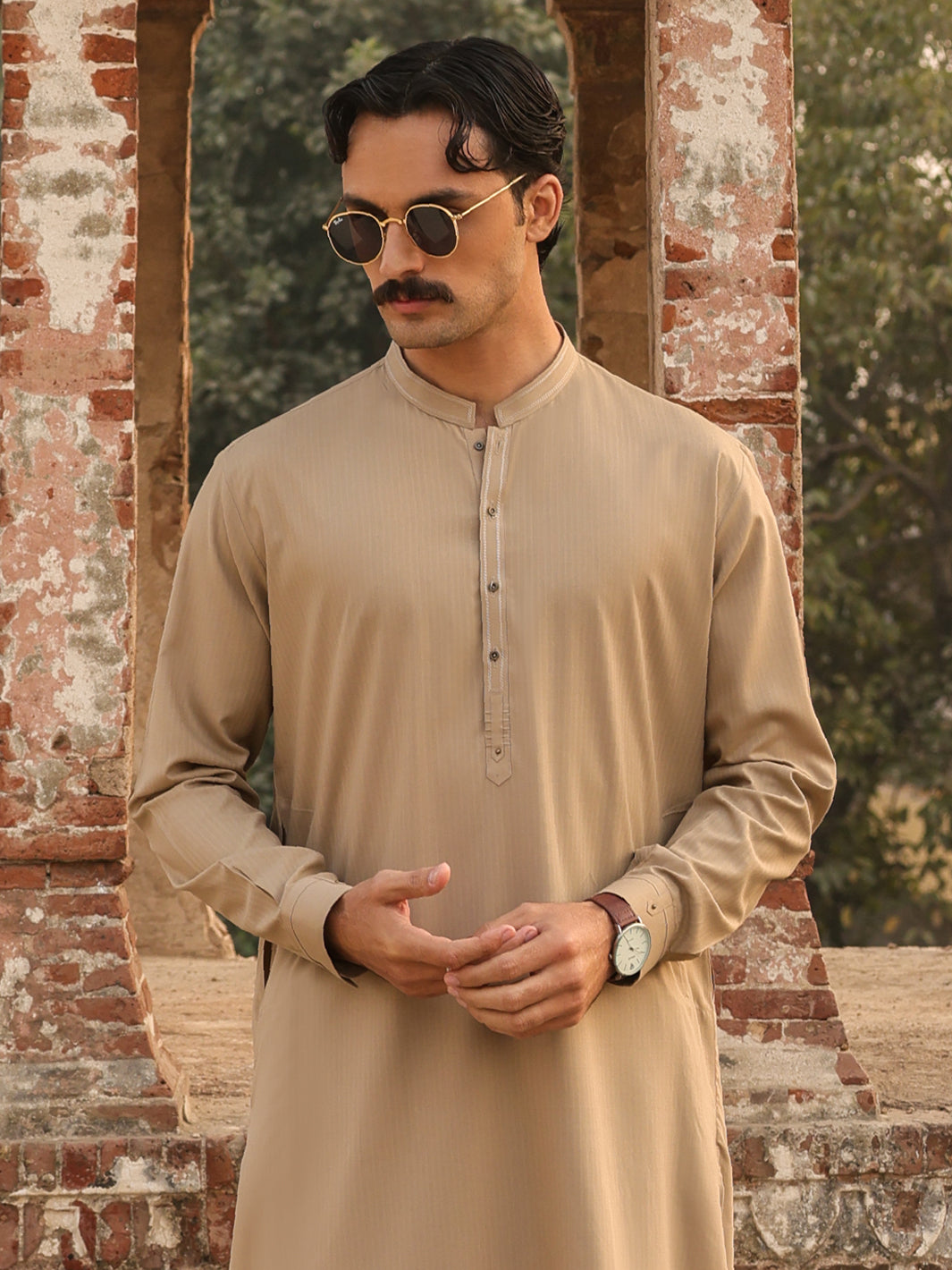 Blended Sand Brown Shalwar Kameez - Almirah