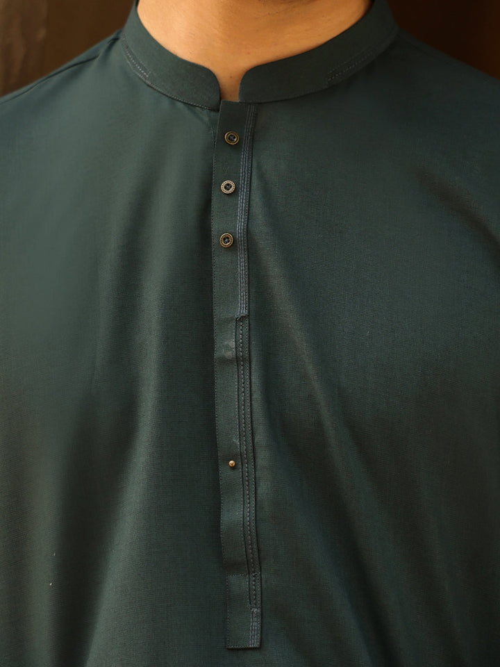 Blended Green Shalwar Kameez - Almirah