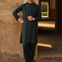 Blended Green Shalwar Kameez - Almirah