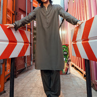 Blended Olive Green Shalwar Kameez- Almirah
