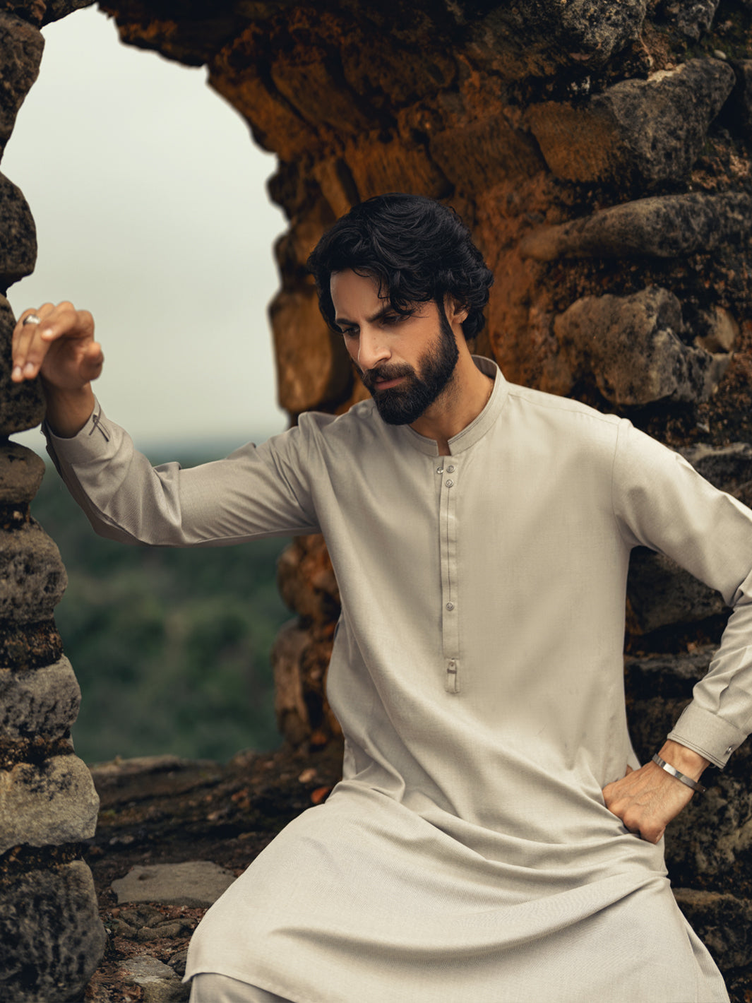 Blended Ash Grey Shalwar Kameez - Almirah