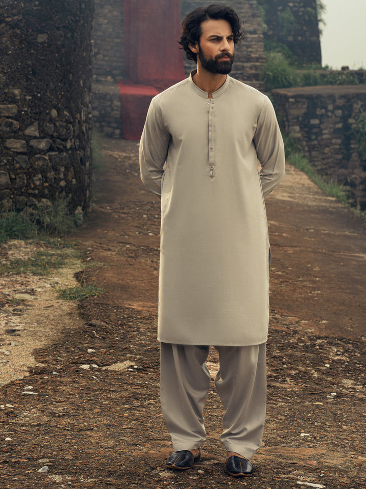 Blended Ash Grey Shalwar Kameez - Almirah
