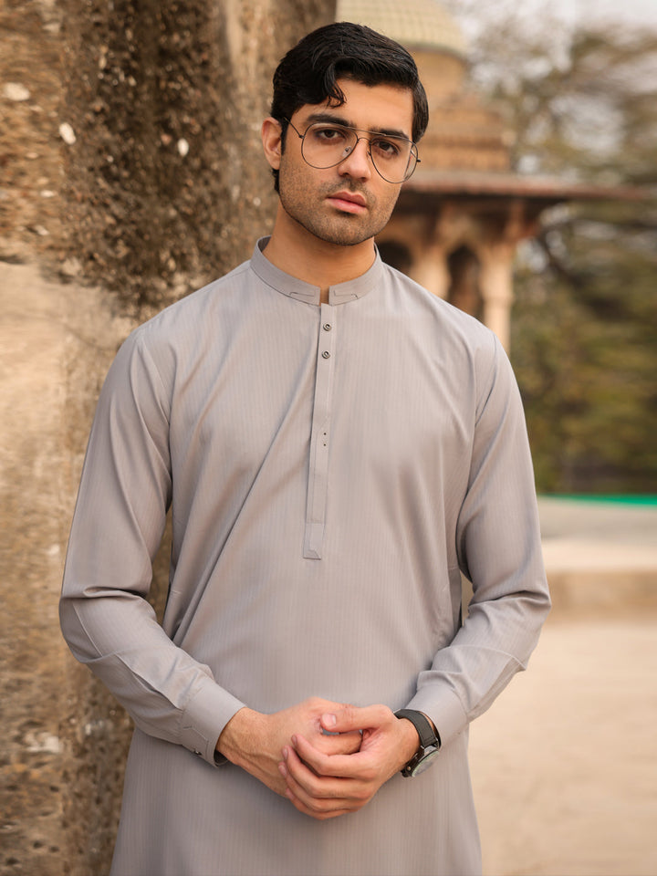 Blended Light Grey Shalwar Kameez - Almirah