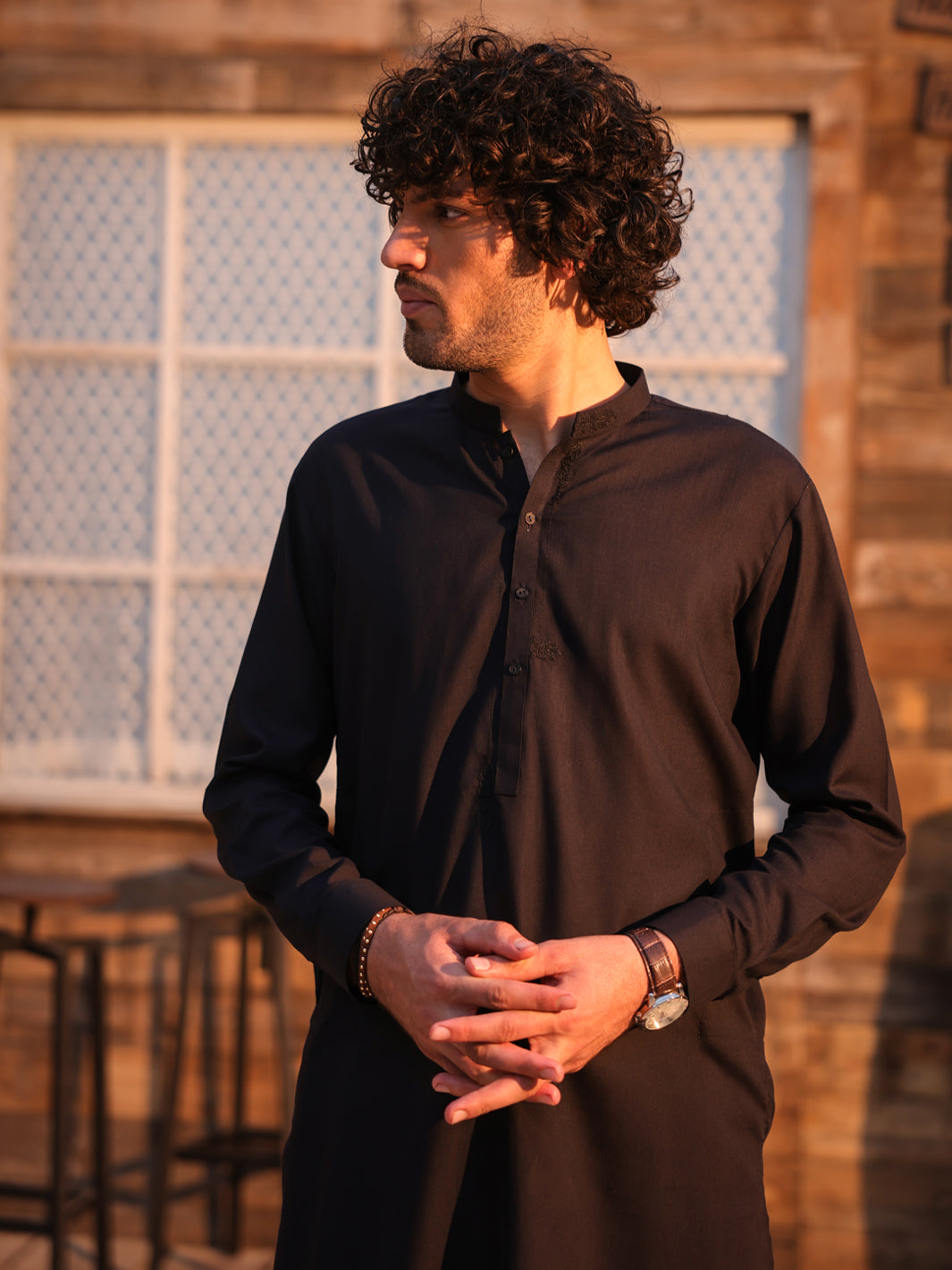 Blended Dark Blue Shalwar Kameez - Almirah