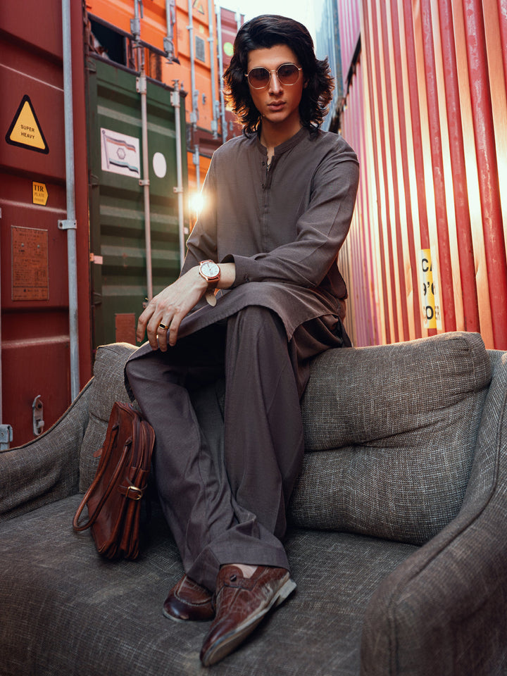 Brown Shalwar Kameez - Almirah