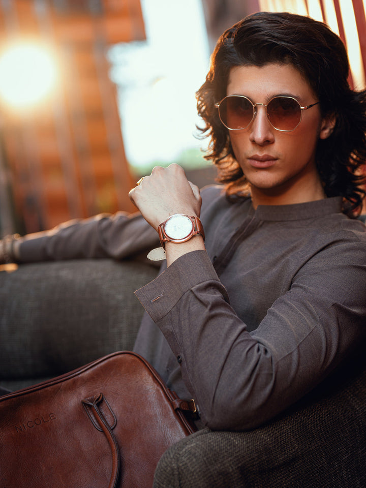 Brown Shalwar Kameez - Almirah