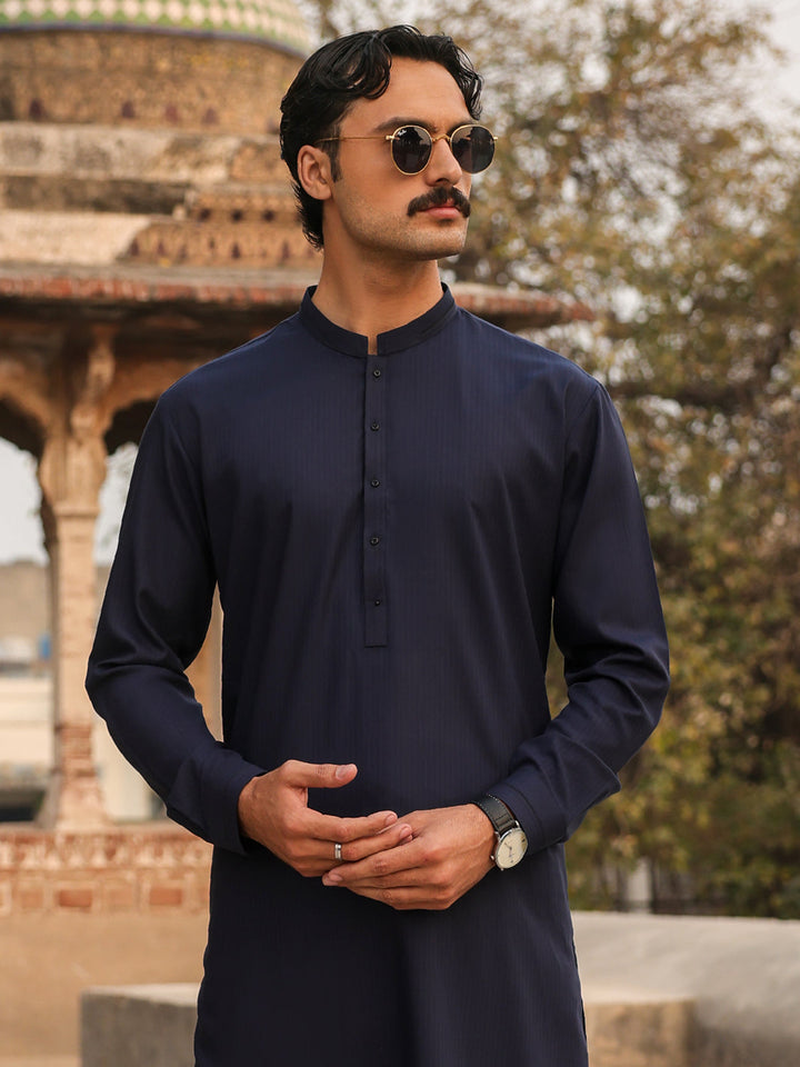 Blended Blue Shalwar Kameez - Almirah