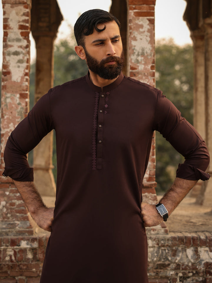 Blended Brown Shalwar Kameez - Almirah