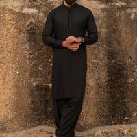 Blended Black Shalwar Kameez - Almirah