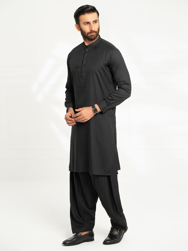 Blended Black Shalwar Kameez - Almirah