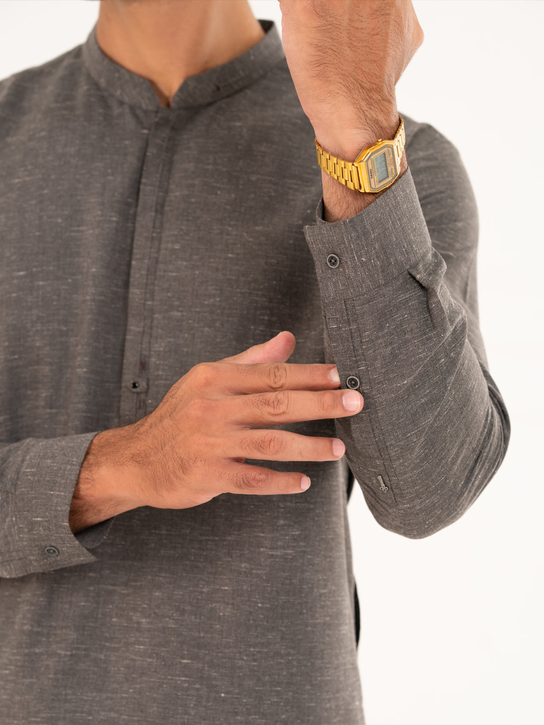 Blended Charcoal Grey Shalwar Kameez - Almirah