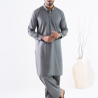 Cotton Grey Shalwar Kameez - J. Junaid Jamshed