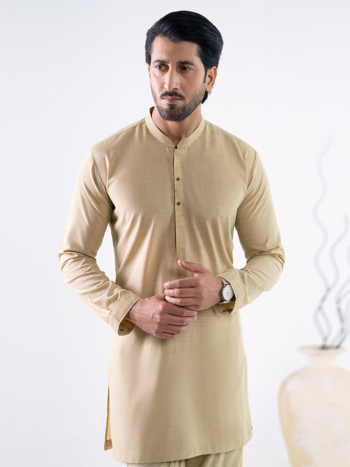 Polyester Beige Kurta Trouser - Almirah