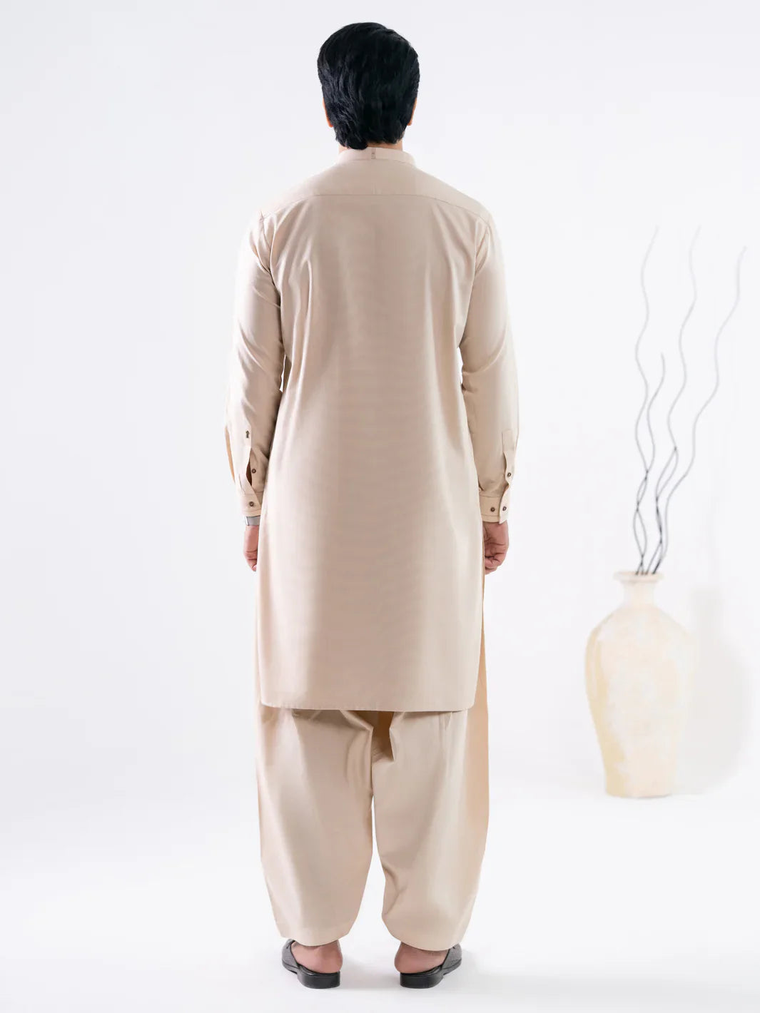 Cotton Beige Kurta Trouser - J. Junaid Jamshed