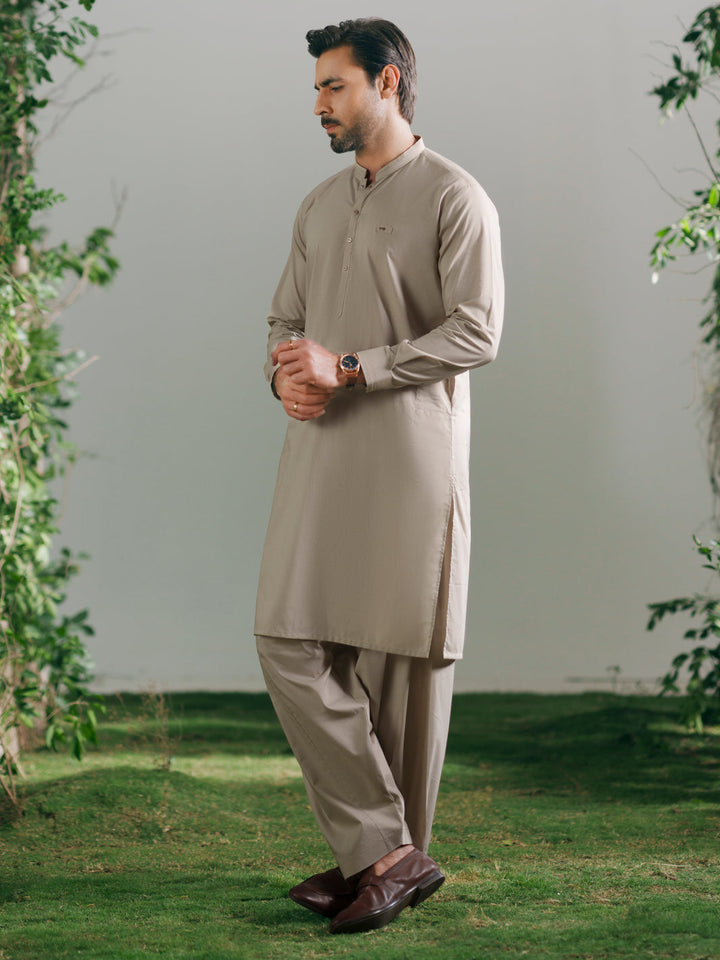 Cotton Beige Shalwar Kameez - Almirah