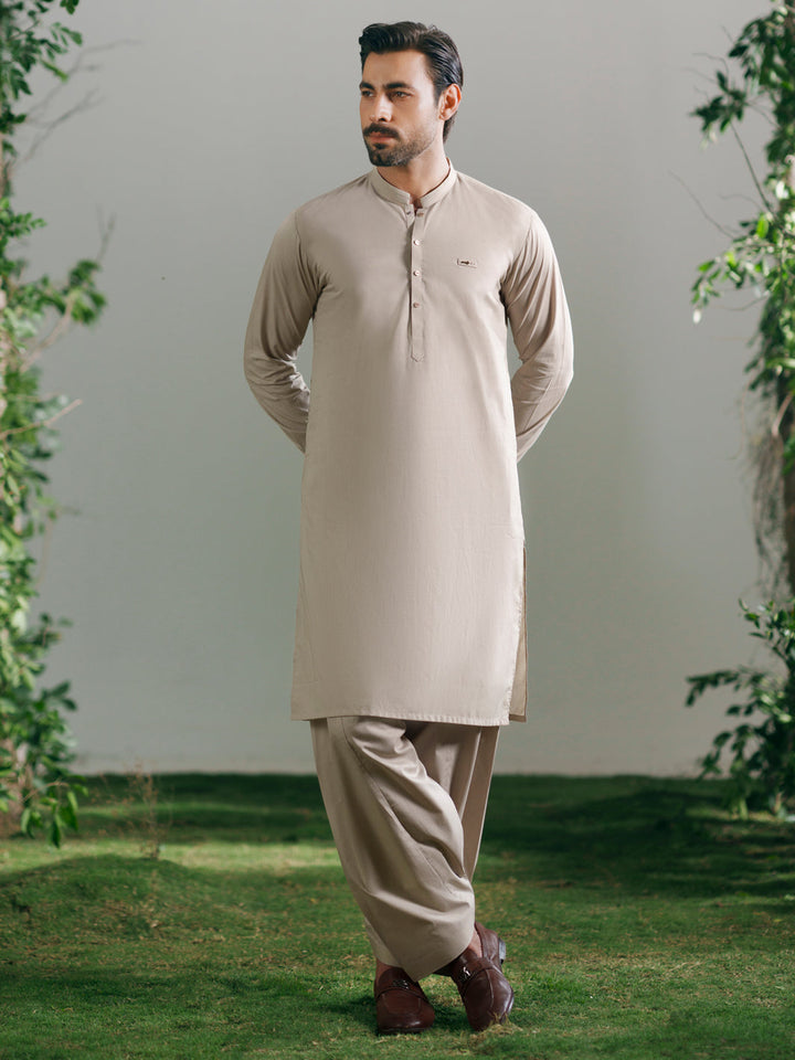 Cotton Beige Shalwar Kameez - Almirah