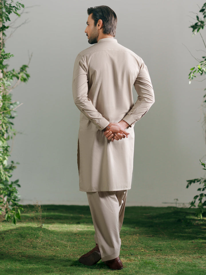 Cotton Beige Shalwar Kameez - Almirah