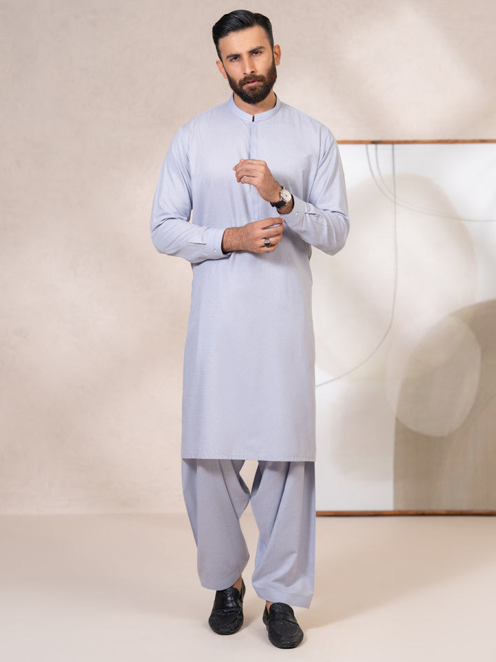 Blended Light Blue Shalwar Kameez - Almirah