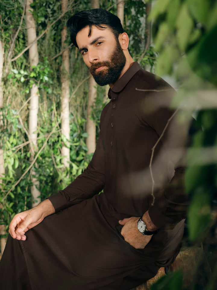 Blended Brown Shalwar Kameez - Almirah