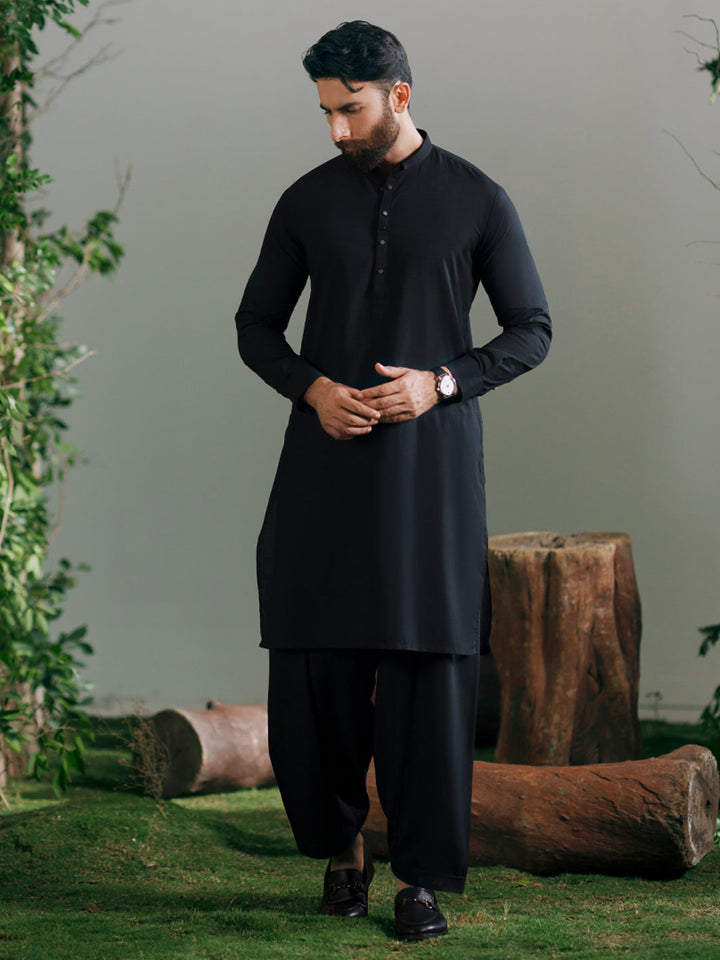 Blended Black Shalwar Kameez - Almirah