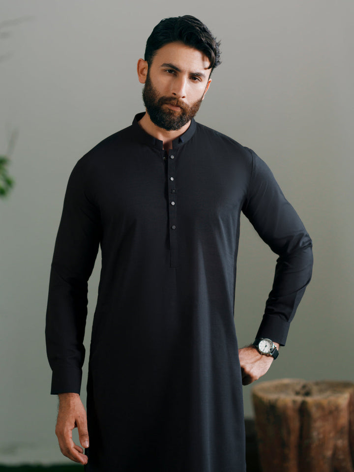 Blended Black Shalwar Kameez - Almirah