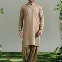 Blended Beige Shalwar Kameez - Almirah