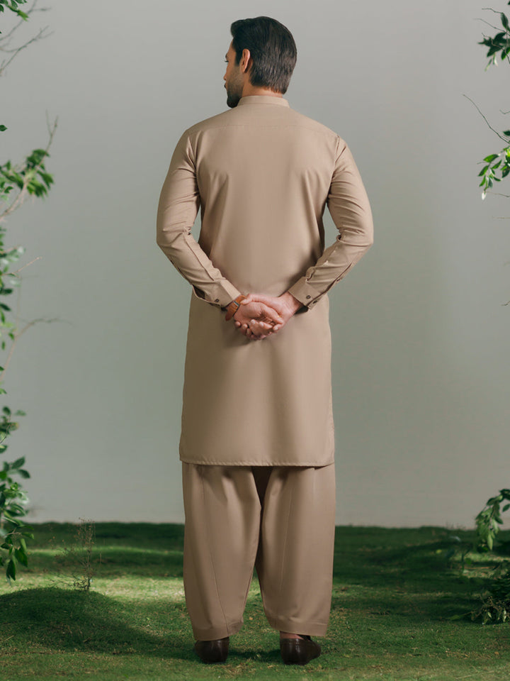 Blended Beige Shalwar Kameez - Almirah