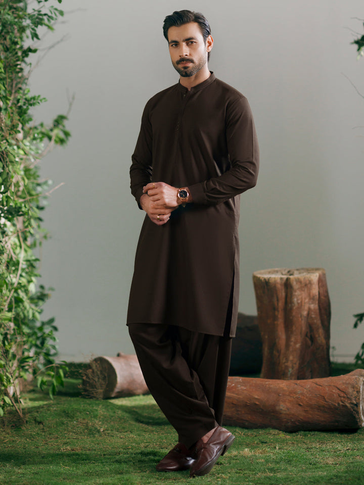 Blended Olive Green Shalwar Kameez - Almirah