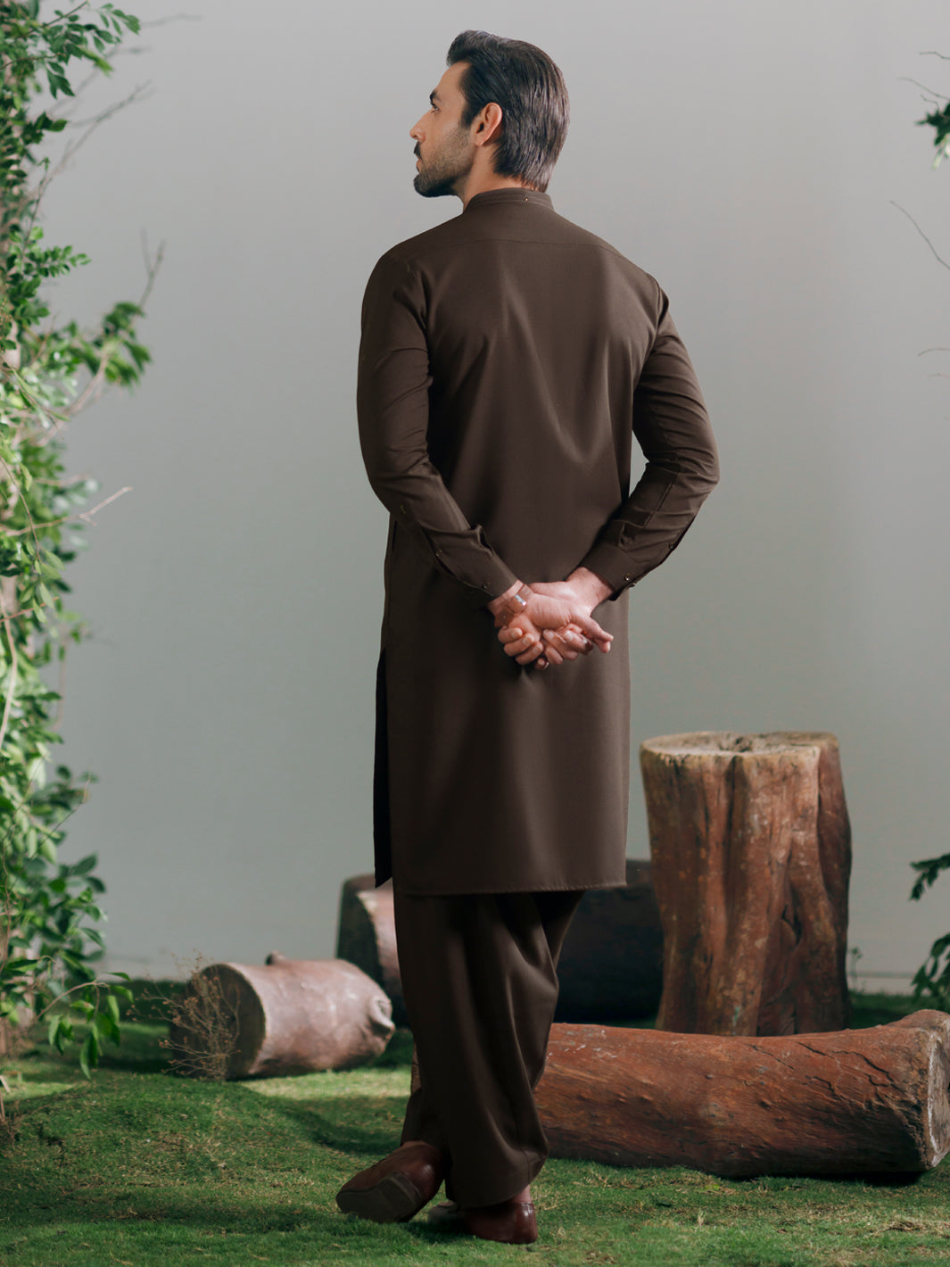 Blended Olive Green Shalwar Kameez - Almirah